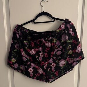 Old Navy Black and Pink Floral Running Shorts
